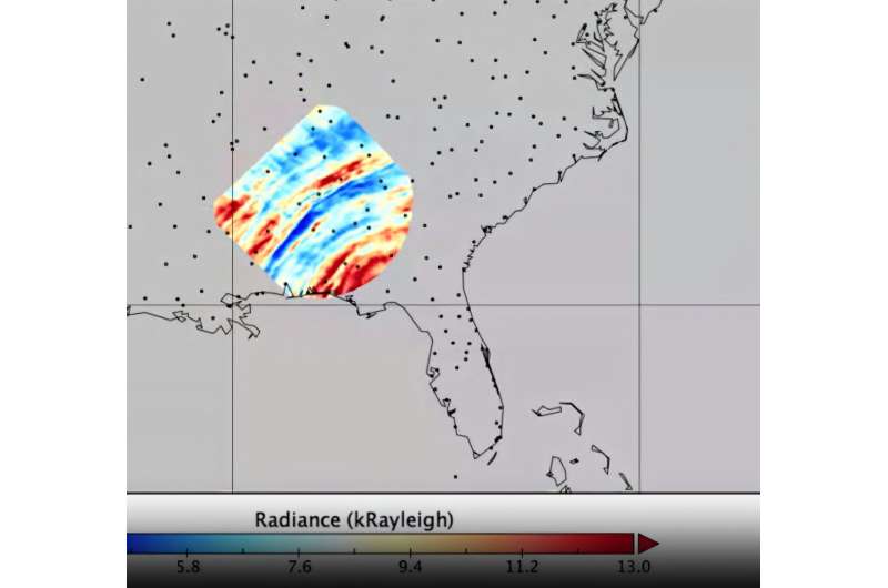 Credit: Utah State University Hurricane Helene's gravity waves revealed by NASA's AWE